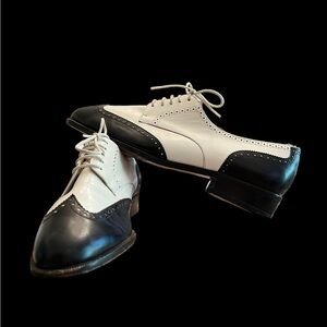 Salvatore Ferragamo black & white oxford lace shoes